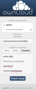 ownCloud with PostgreSQL peer authentication