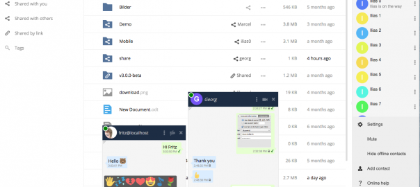JavaScript XMPP Chat installed in ownCloud