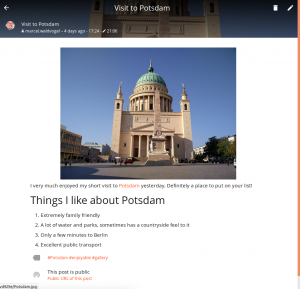 Screenshot of Potsdam example post