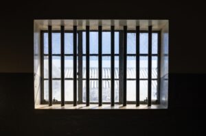 A window with prison bars